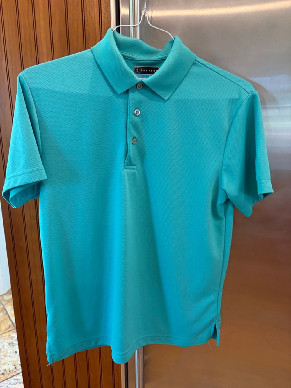 PGA Tour Teal Performance Short-Sleeve Polo